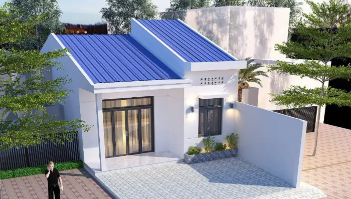 Mẫu Nhà Cấp 4 1 Mái Bằng Tôn