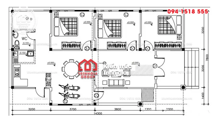 Nhà Cấp 4 Sân Vườn Nông Thôn 3 Phòng Ngủ