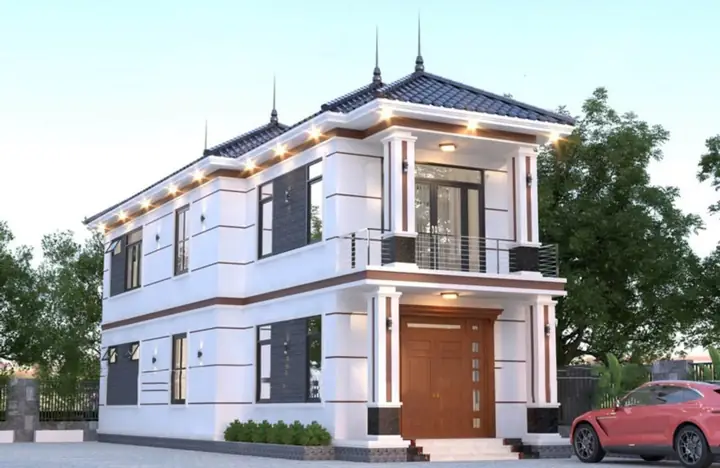 Mẫu Nhà Ống 2 Tầng Mặt Tiền 5m Mái Thái