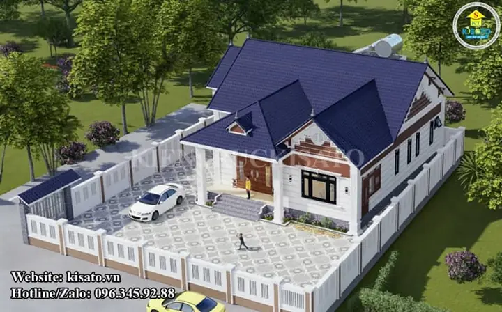 Phối Cảnh 3d Mẫu Nhà Ống 1 Tầng Đơn Giản Mái Nhật Đẹp