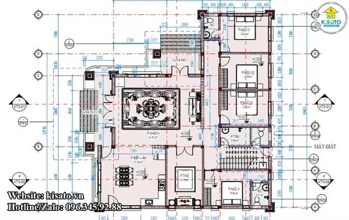 Mặt Bằng Công Năng Mẫu Nhà Ống 1 Tầng Mái Nhật
