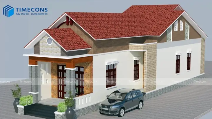 Mẫu Nhà Ống 1 Tầng 2 Phòng Ngủ Diện Tích 100m2