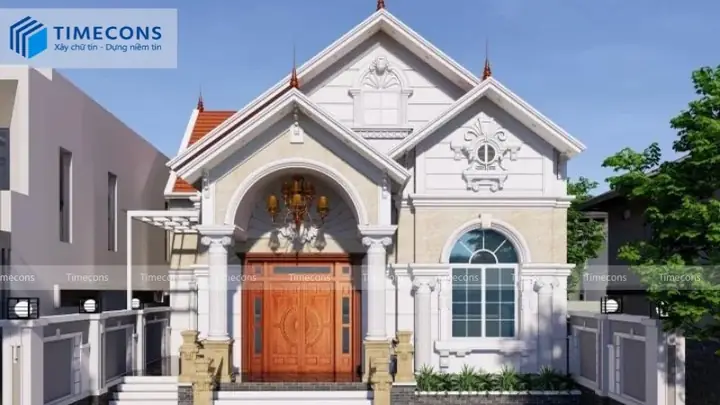 16. Mẫu Nhà Ống 1 Tầng 2 Phòng Ngủ Tân Cổ Điển