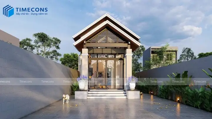 18. Mẫu Nhà Ống 1 Tầng 2 Phòng Ngủ Châu Âu