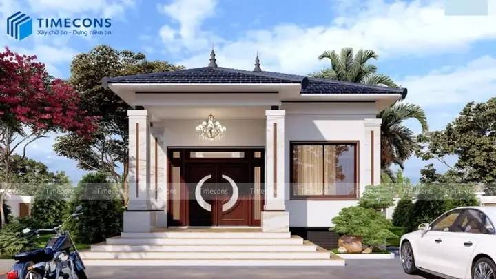 Mẫu Nhà Ống 1 Tầng 2 Phòng Ngủ Diện Tích 50m2