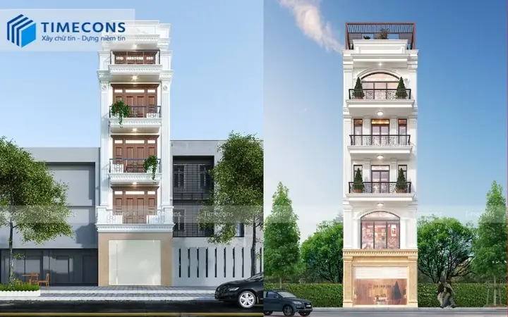 Mẫu Nhà Ống 5 Tầng Hiện Đại Mặt Tiền Đẹp