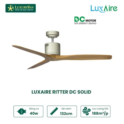 Luxaire Ritter Dc Solid Wood Bn - Quạt Trần Luxuryfan