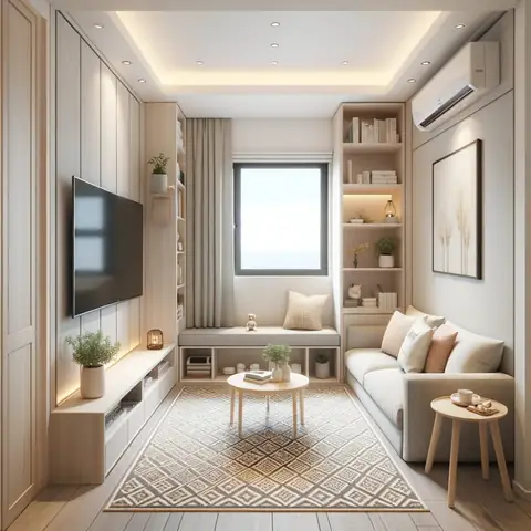 Trang Trí Phòng Khách Đơn Giản Kết Hợp Với Thảm