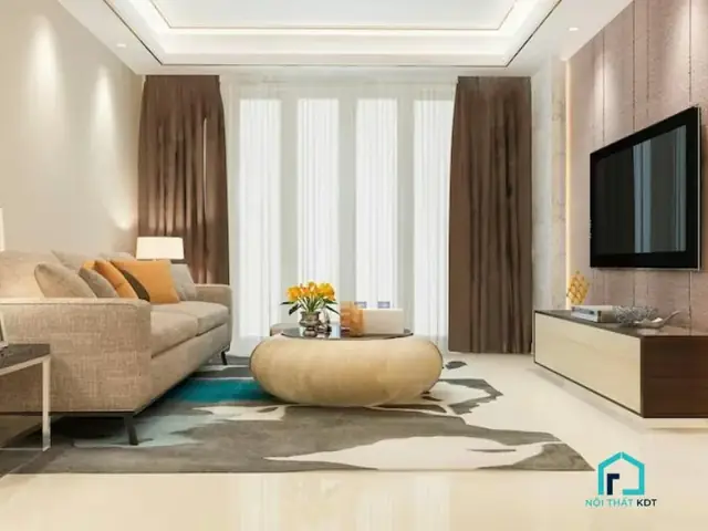 2 Phòng Khách Thiết Kế Đậm Chất Hàn Với Rèm Cửa