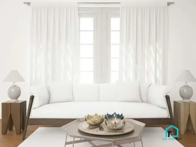 2 Phòng Khách Thiết Kế Đậm Chất Hàn Với Rèm Cửa