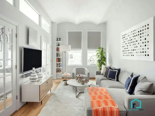 1 Phòng Khách Theo Phong Cách Hàn Quốc Với Mảng Xanh