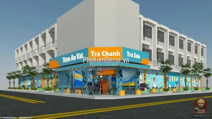 Tranh Dán Tường 3d Trang Trí Quán Ăn Vặt, Cafe, Trà Sữa, Trà ...