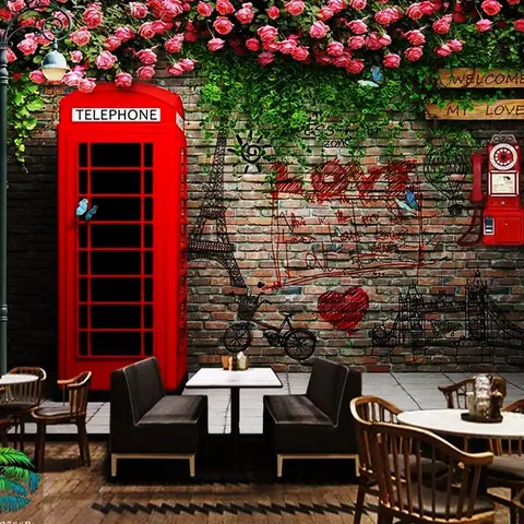 Tranh Dán Tường Quán Trà Sữa