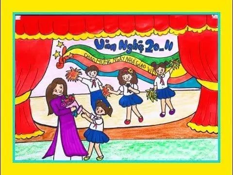 Vẽ Trang Trí Hội Trường Lớp 9 20-11 Thú Vị Vẽ Trang Trí Hội Trường Lớp 9 20-11 Thú Vị