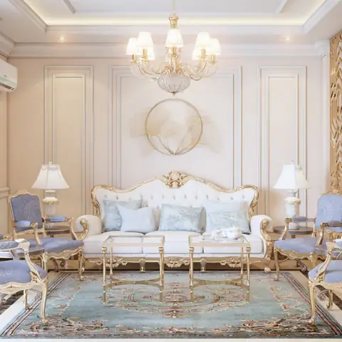 Đơn Vị Thiết Kế Nội Thất Phòng Khách Tân Cổ Điển Uy Tín