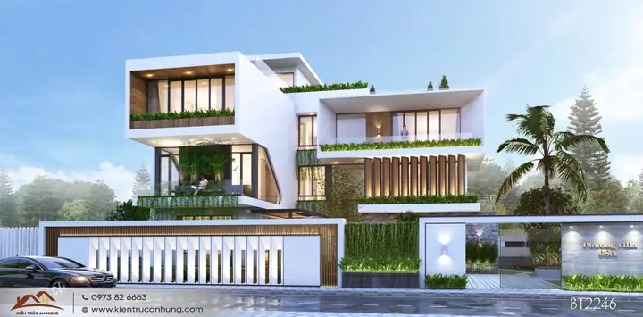 Đẹp Lạ Mắt Với Mẫu Biệt Thự Hiện Đại Trên Đất 500m2 – Chị Phương – Quốc Oai