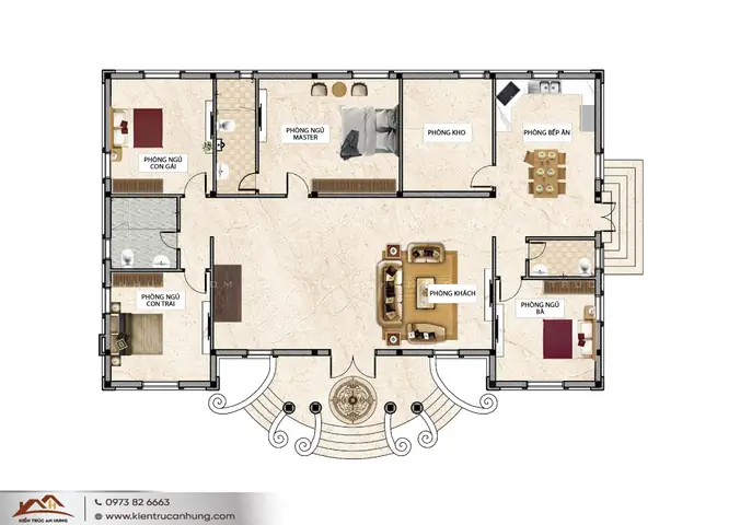 Thiết Kế Biệt Thự 500m2 Với Không Gian Sống Ngập Tràn Khoảng Xanh