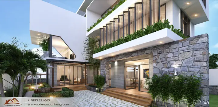 Đẹp Lạ Mắt Với Mẫu Biệt Thự Hiện Đại Trên Đất 500m2 – Chị Phương – Quốc Oai