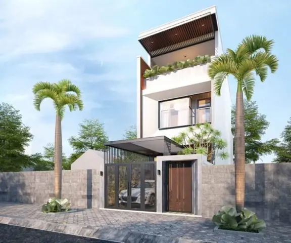 Mẫu Thiết Kế Mặt Tiền Nhà Phố Hướng Tây Diện Tích 5m