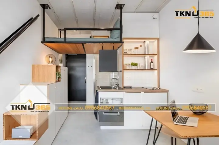 Thiết Kế Nhà 20m2 Gác Lệch Nhỏ