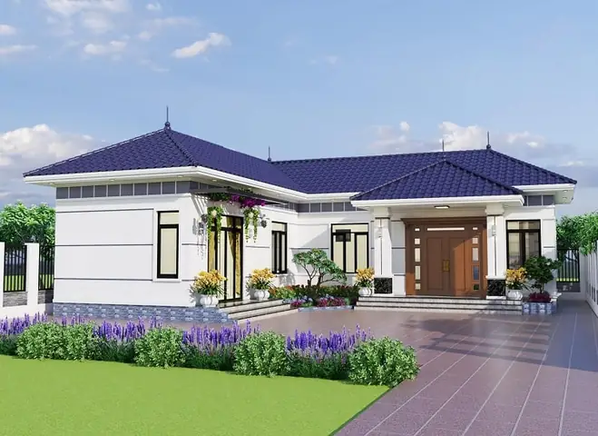 Mẫu Nhà Cấp 4 3 Phòng Ngủ 300 Triệu Hình Chữ L