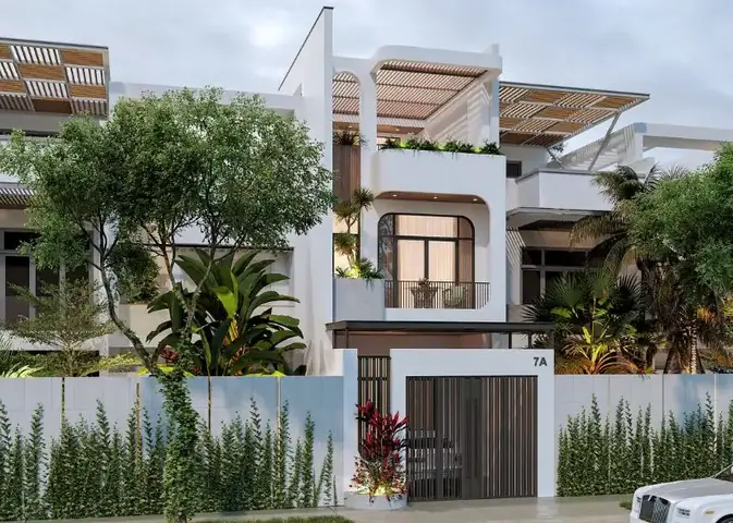 Mẫu Nhà 6x18m 2 Tầng Có Giếng Trời Và Sân Thượng