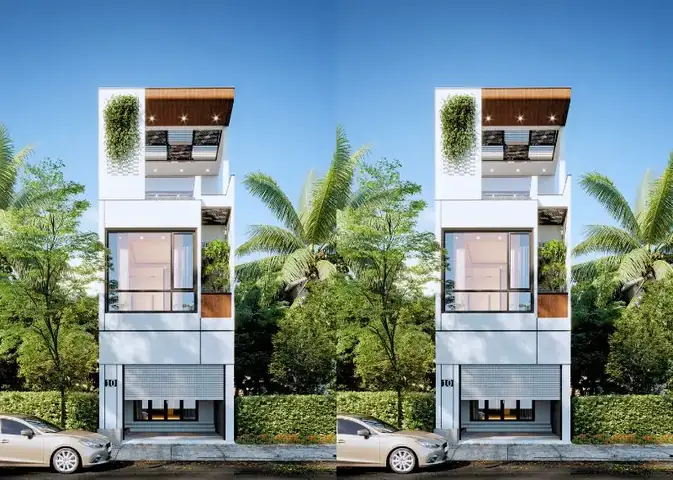 Mẫu Nhà 6x18m 3 Tầng Mang Gam Màu Trắng Dịu Nhẹ