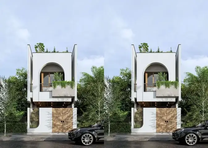 Mẫu Thiết Kế Nhà Đẹp Hiện Đại 6x18m Với Khối Vòm Trang Trí Mặt Tiền Ấn Tượng