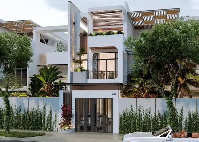 Mẫu Nhà 6x18m 2 Tầng Có Giếng Trời Và Sân Thượng