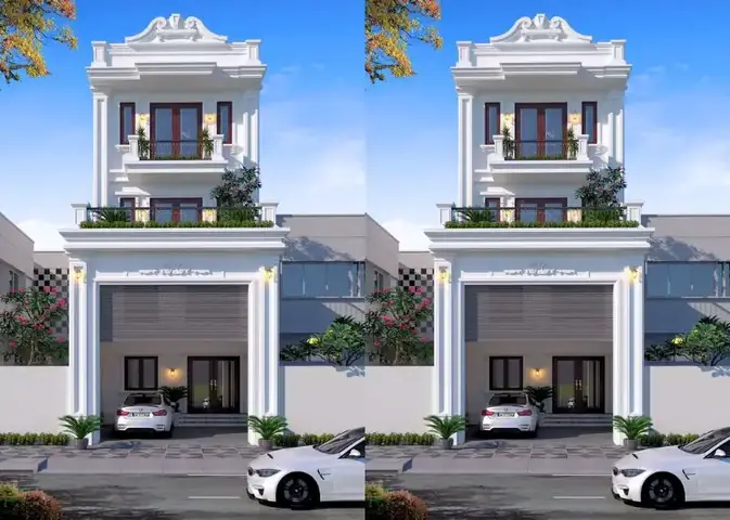 Nhà 6×18 Có Gara Mang Phong Cách Tân Cổ Điển