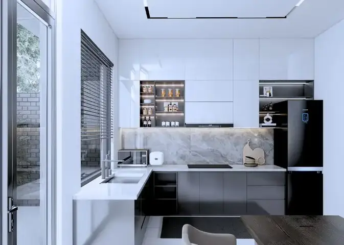 Nhà Ống 6×18 Mái Bằng Với Những Đường Cong Mặt Tiền Cuốn Hút