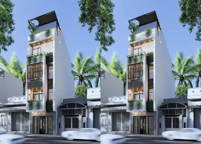 Thiết Kế Nhà Đẹp 6×18 4 Tầng Với Thiết Kế Lam Trang Trí Tối Ưu Nguồn Năng Lượng Tự Nhiên