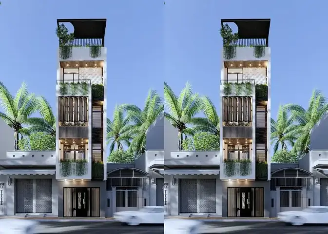 Thiết Kế Nhà Đẹp 6×18 4 Tầng Với Thiết Kế Lam Trang Trí Tối Ưu Nguồn Năng Lượng Tự Nhiên