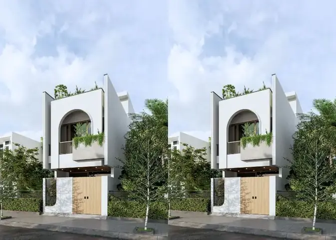 Mẫu Thiết Kế Nhà Đẹp Hiện Đại 6x18m Với Khối Vòm Trang Trí Mặt Tiền Ấn Tượng