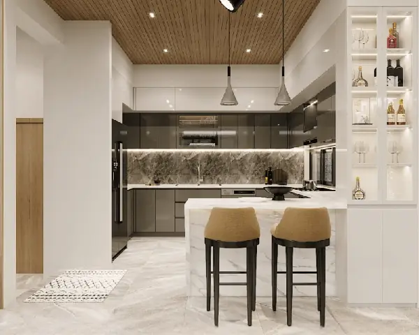 Thiết Kế Quầy Bar Mini Trong Bếp