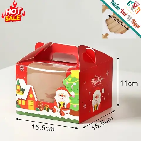 10 Hộp Cupcake 4 Ô Chủ Đề Giáng Sinh, Noel, Hộp Đựng Bánh ... 10 Hộp Cupcake 4 Ô Chủ Đề Giáng Sinh, Noel, Hộp Đựng Bánh ...