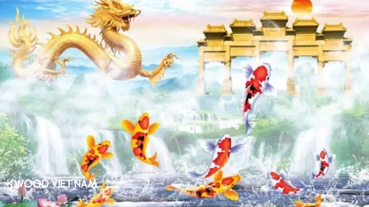 Tranh Cá Chép Vượt Vũ Môn