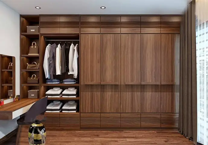 Mẫu Tủ Gỗ Âm Tường Cánh Mở