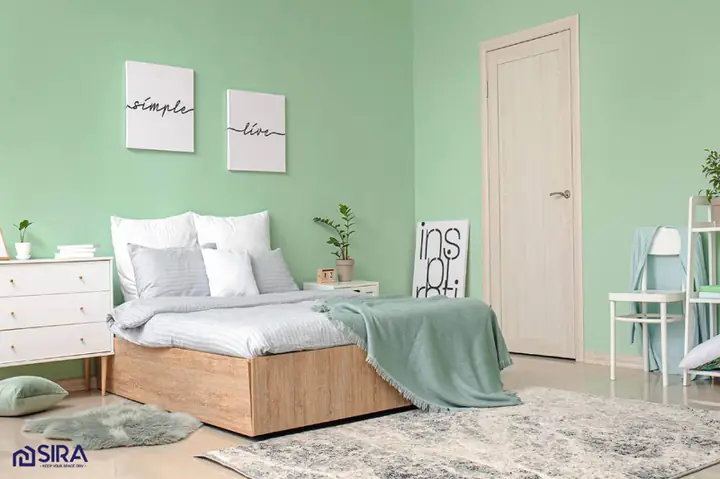 Nền Nhà Màu Xanh Ngọc Nên Phối Với Tường Màu Tương Đồng