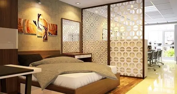 Mẫu Vách Ngăn Phòng Khách Và Phòng Ngủ Đẹp Bằng Sắt Hộp