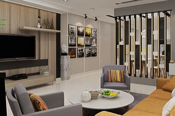 Mẫu Vách Ngăn Phòng Khách Và Bếp Ăn Bằng Sắt Đẹp