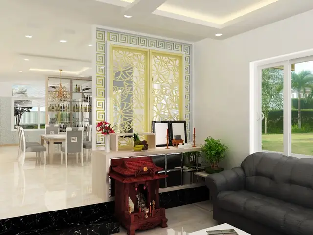 Mẫu Vách Ngăn Phòng Khách Và Bếp Ăn Bằng Sắt Đẹp