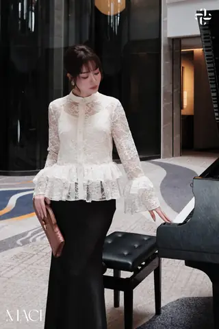 Áo Sơ Mi Ren Tay Bèo Kèm Áo Hai Dây Maci By Mkc ... Áo Sơ Mi Ren Tay Bèo Kèm Áo Hai Dây Maci By Mkc ...