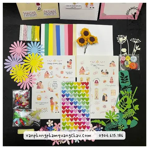 Kit Thiệp 8/3 - 20/10 Tự Trang Trí- Kit 10 Phôi Thiệp_hk31