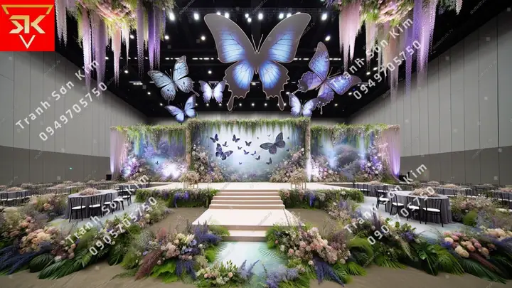 Tranh Dán Tường Trang Trí Sân Khấu Đẹp, Sang Trọng, Ấn Tượng