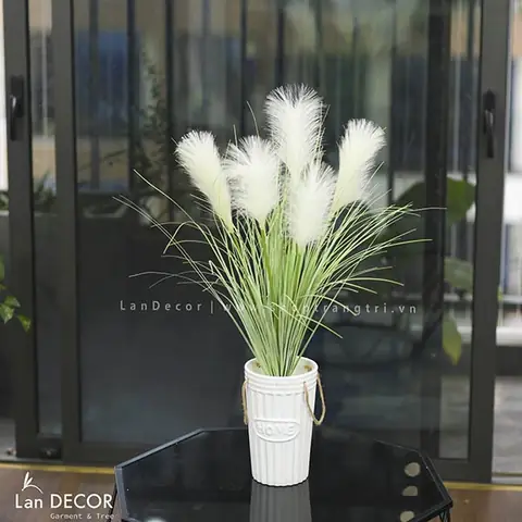 Bông Lau Sậy Trắng Cắm Bình Sang Trọng, Hiện Đại Lan Decor