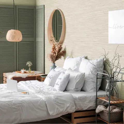 Trang Trí Phòng Ngủ Bằng Giấy Dán Tường Dệt Mây Trang Trí Phòng Ngủ Bằng Giấy Dán Tường Dệt Mây