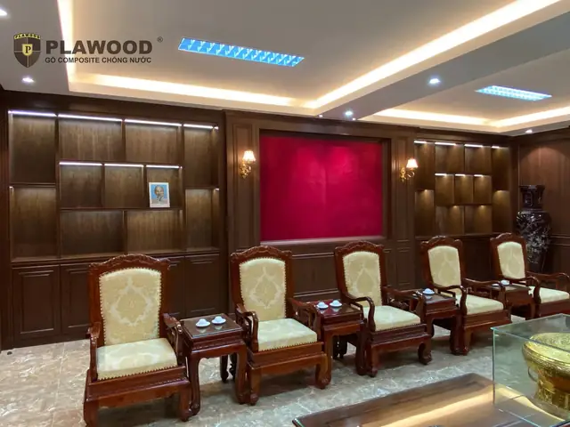 Gỗ Nhựa Ốp Tường Trang Trí Phòng Khách