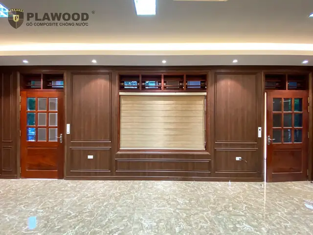 Gỗ Nhựa Ốp Tường Trang Trí Phòng Khách