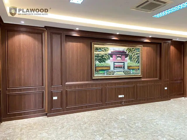 Gỗ Nhựa Ốp Tường Trang Trí Phòng Khách